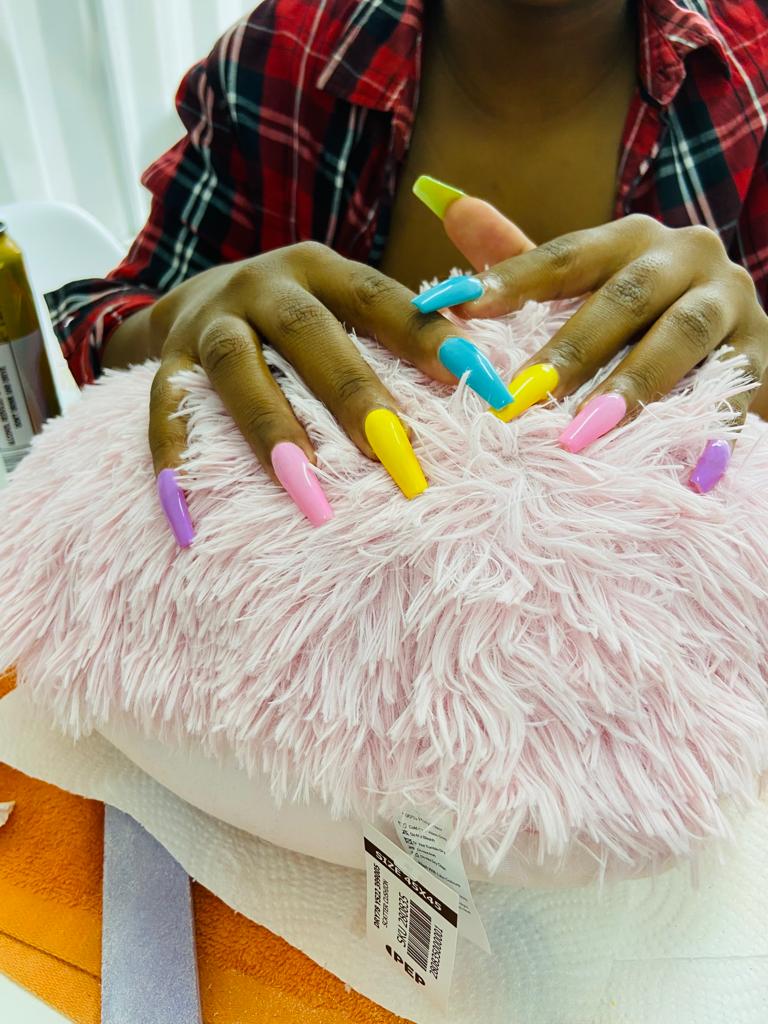 My name is Portia I’m a nail technician, I do acrylic nails, gel nails, nail art. I also do wig installation. E&T containers 344 francisbaard street,Pretoria