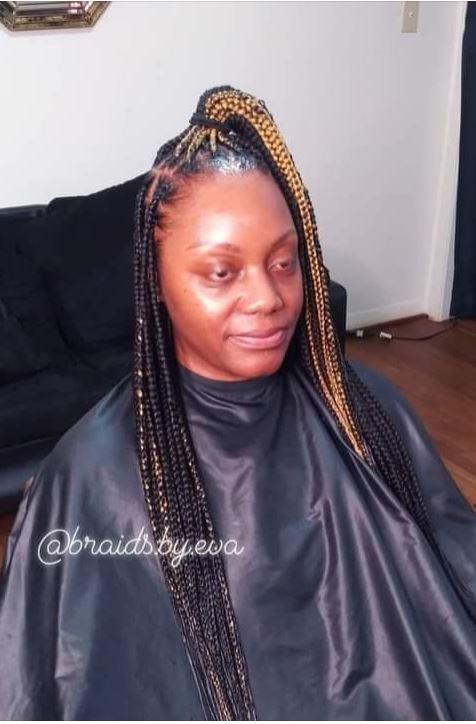 Featured Below Small Medium Waist length Knotless" Stop playing with these Roach Bum Scammers and book a Real Stylist like me Period Frenn One thing I don't do is play about my Business  Instagram braids.by.eva SW Houston Box Braids Senegalese twist Knotless Traditional Sew…