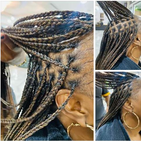 best knotless braids, box braids, cornrows, ponytails in empangeni