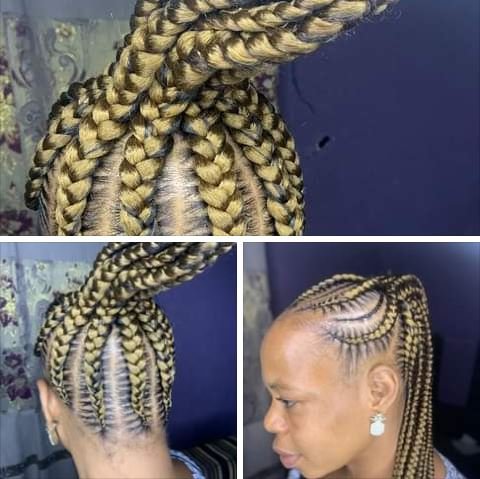 best knotless braids, box braids, cornrows, ponytails, freehand hairstyle in lagos