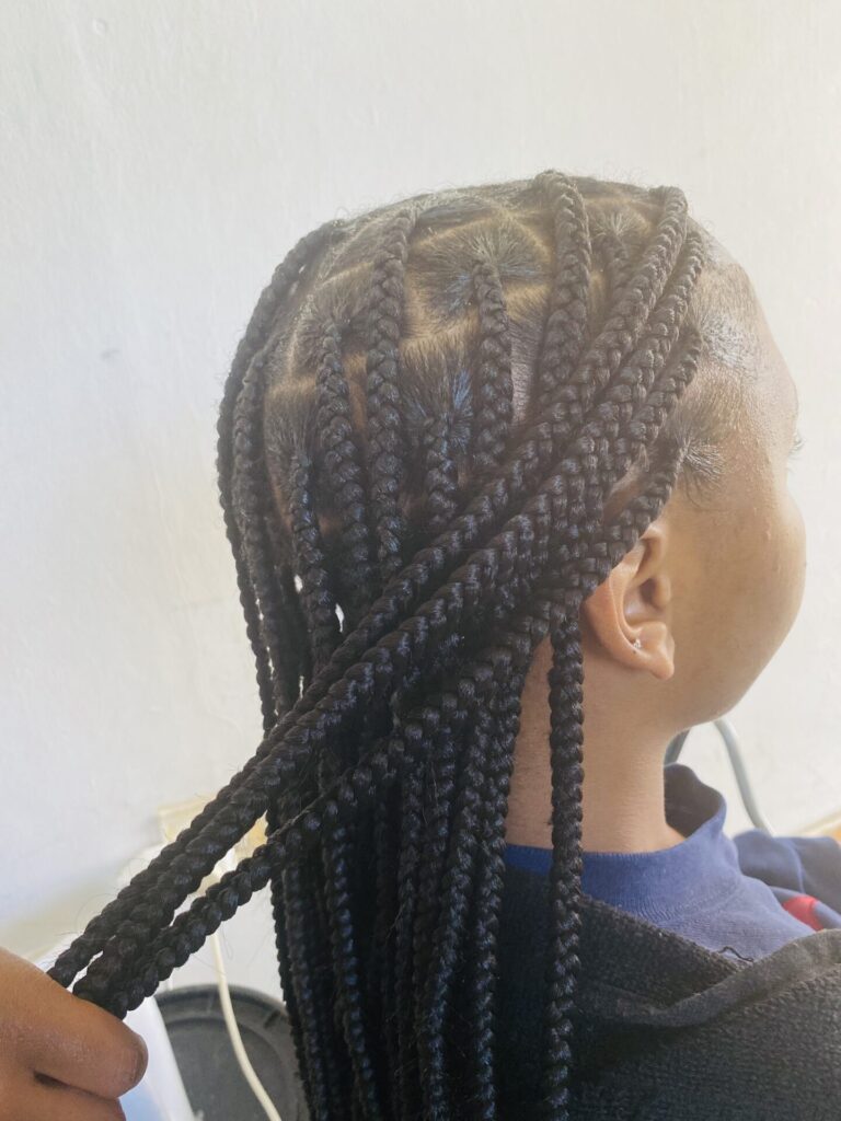 I specialise with Knotless braids, find us on Facebook and Instagram: LB BRAIDING Mthatha